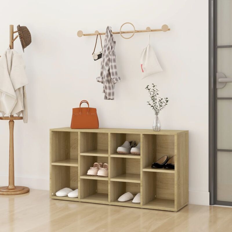foto del prodotto vidaxl scarpiera con panchina rovere sonoma 103x30x54,5 cm multistrato