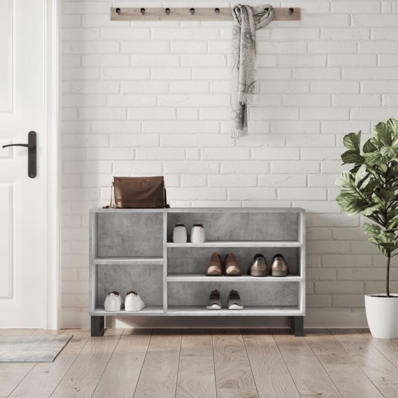 foto del prodotto vidaxl scarpiera grigio cemento 102x36x60 cm in legno multistrato