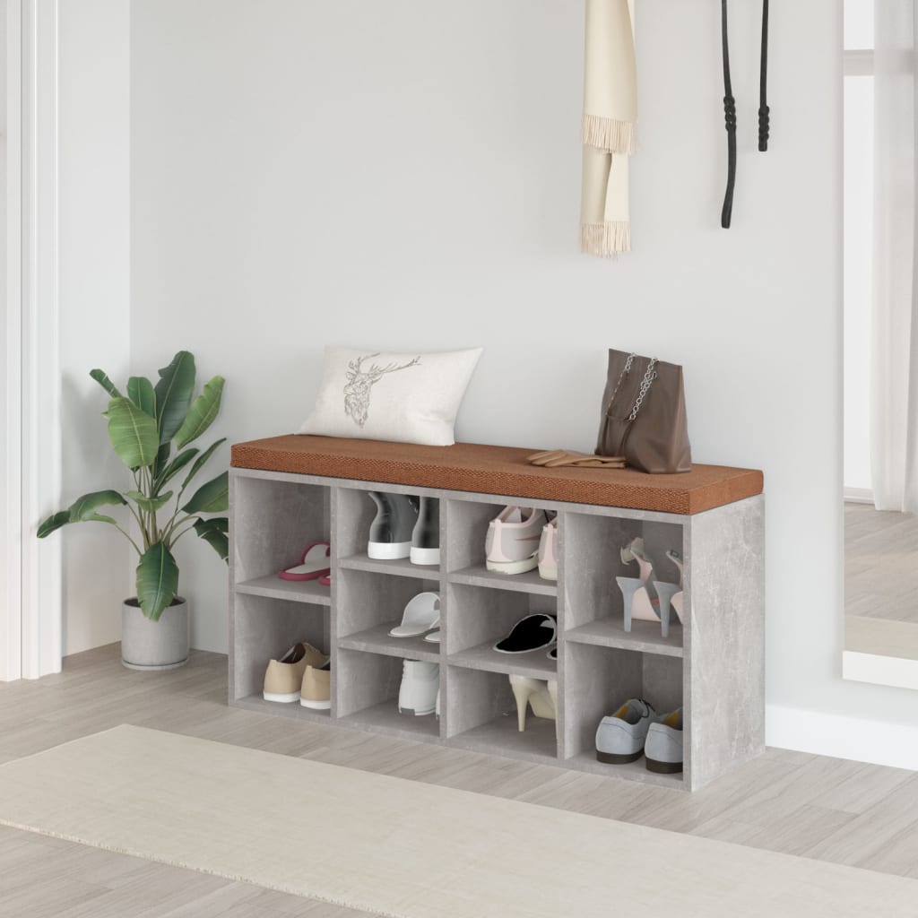 foto del prodotto vidaxl scarpiera grigio cemento 103x30x48 cm in legno multistrato