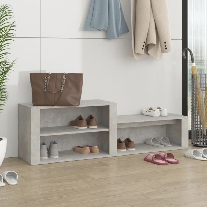 foto del prodotto vidaxl scarpiera grigio cemento 150x35x45 cm in legno multistrato