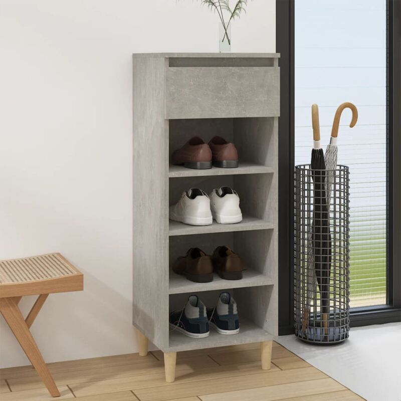 foto del prodotto vidaxl scarpiera grigio cemento 40x36x105 cm in legno multistrato