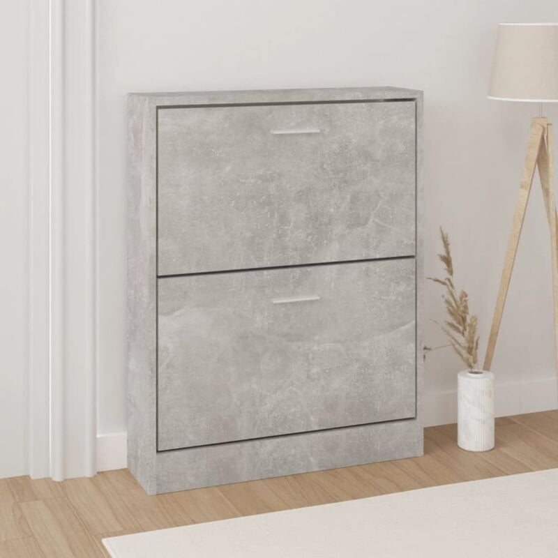 foto del prodotto vidaxl scarpiera grigio cemento 59x17x81 cm in legno multistrato