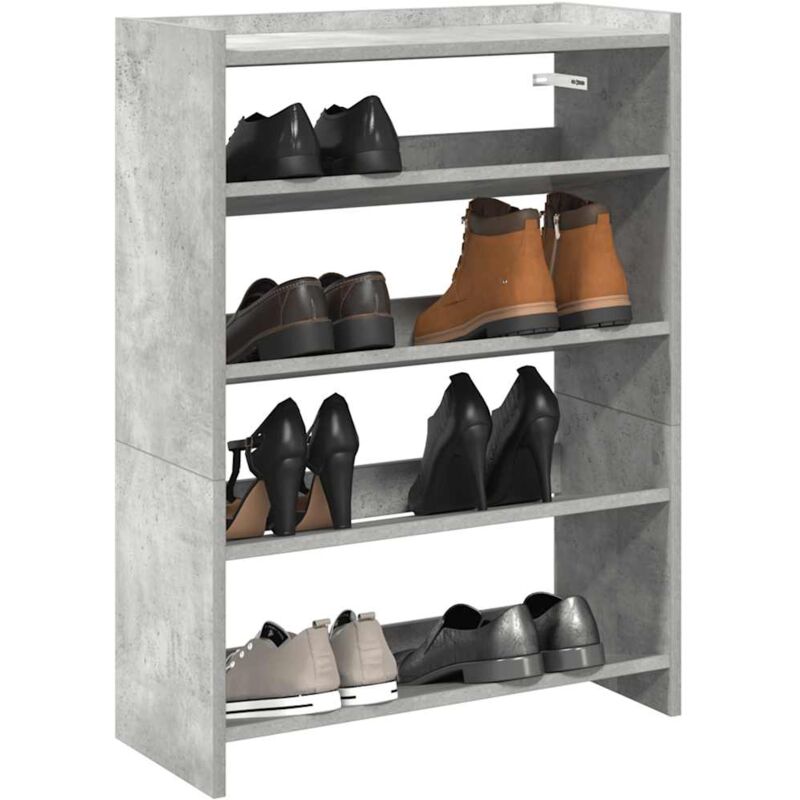 foto del prodotto vidaxl scarpiera grigio cemento 60x25x81 cm in legno multistrato
