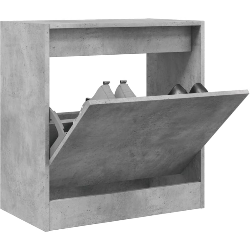 foto del prodotto vidaxl scarpiera grigio cemento 60x34x63,5 cm in legno multistrato