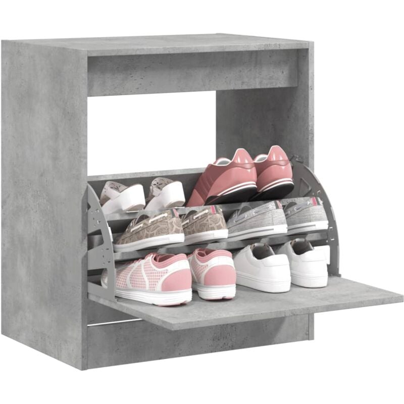 foto del prodotto vidaxl scarpiera grigio cemento 60x42x69 cm in legno multistrato