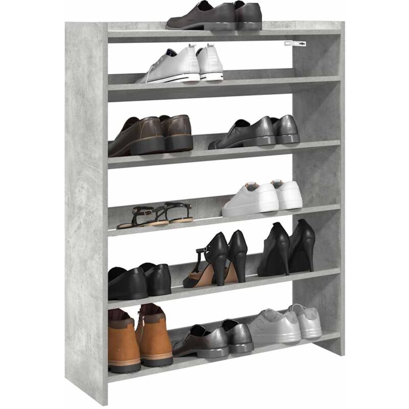 foto del prodotto vidaxl scarpiera grigio cemento 80x25x100 cm in legno multistrato