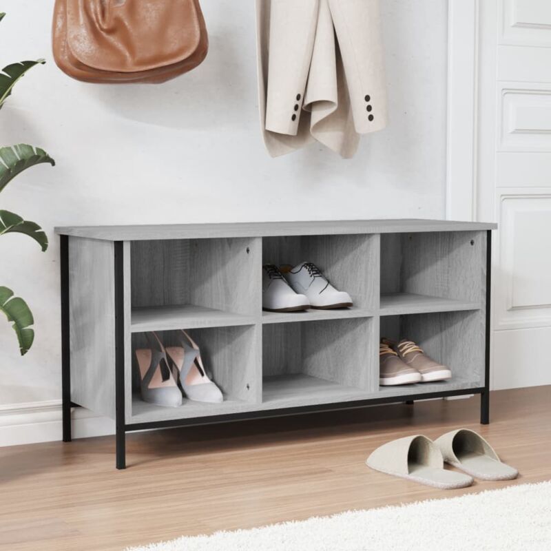 foto del prodotto vidaxl scarpiera grigio sonoma 100x35x50 cm in legno multistrato