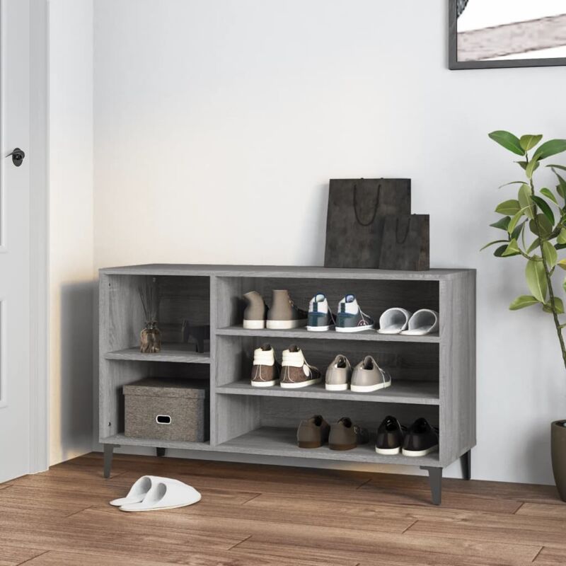 foto del prodotto vidaxl scarpiera grigio sonoma 102x36x60 cm in legno multistrato