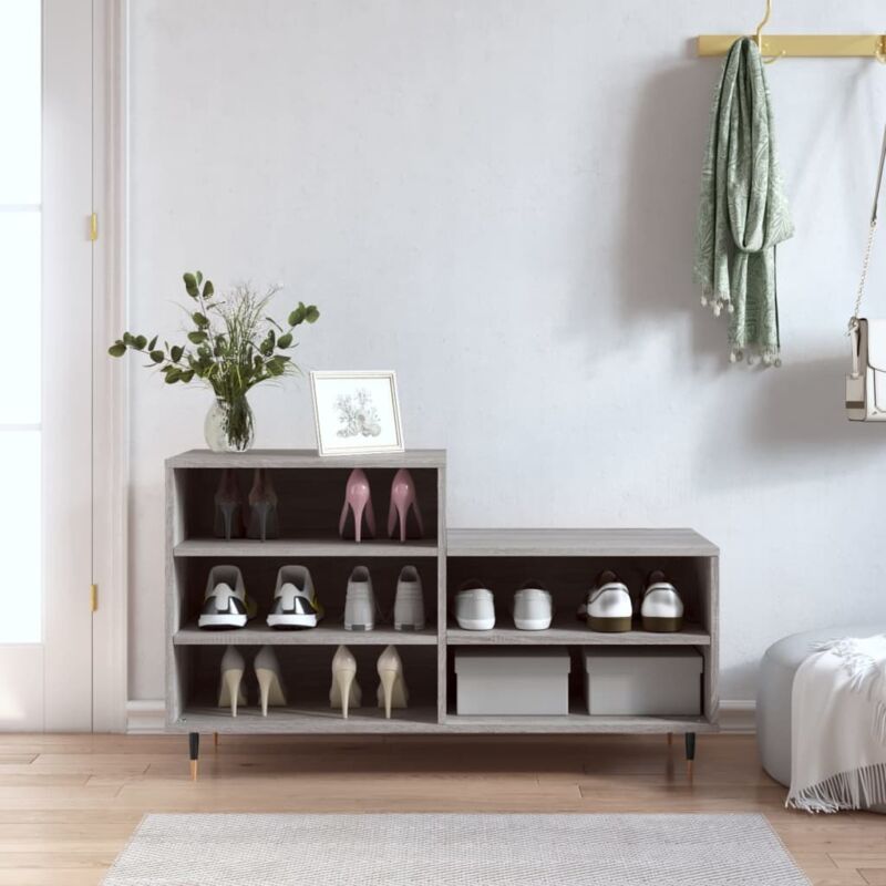 foto del prodotto vidaxl scarpiera grigio sonoma 102x36x60 cm in legno multistrato