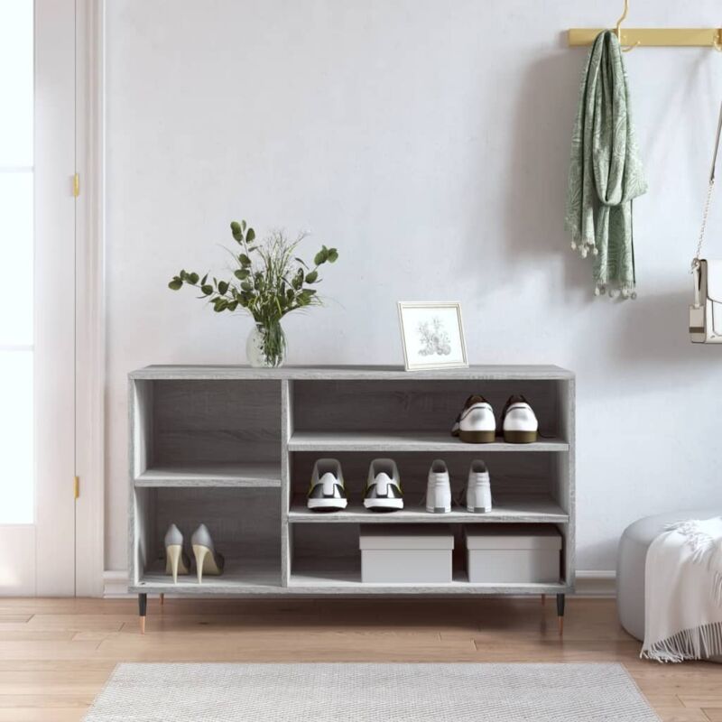 foto del prodotto vidaxl scarpiera grigio sonoma 102x36x60 cm in legno multistrato