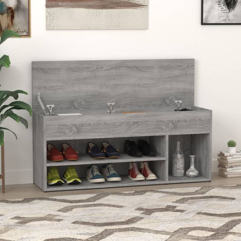 foto del prodotto vidaxl scarpiera grigio sonoma 105x30x45 cm in legno multistrato