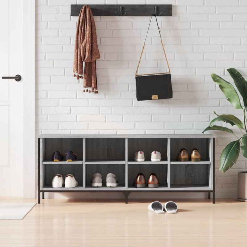 foto del prodotto vidaxl scarpiera grigio sonoma 131x35x50 cm in legno multistrato