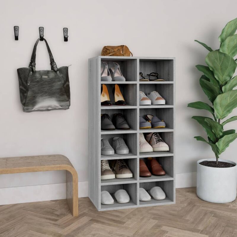 foto del prodotto vidaxl scarpiera grigio sonoma 54x34x100,5 cm in legno multistrato