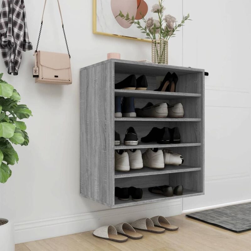 foto del prodotto vidaxl scarpiera grigio sonoma 60x35x70 cm in legno multistrato