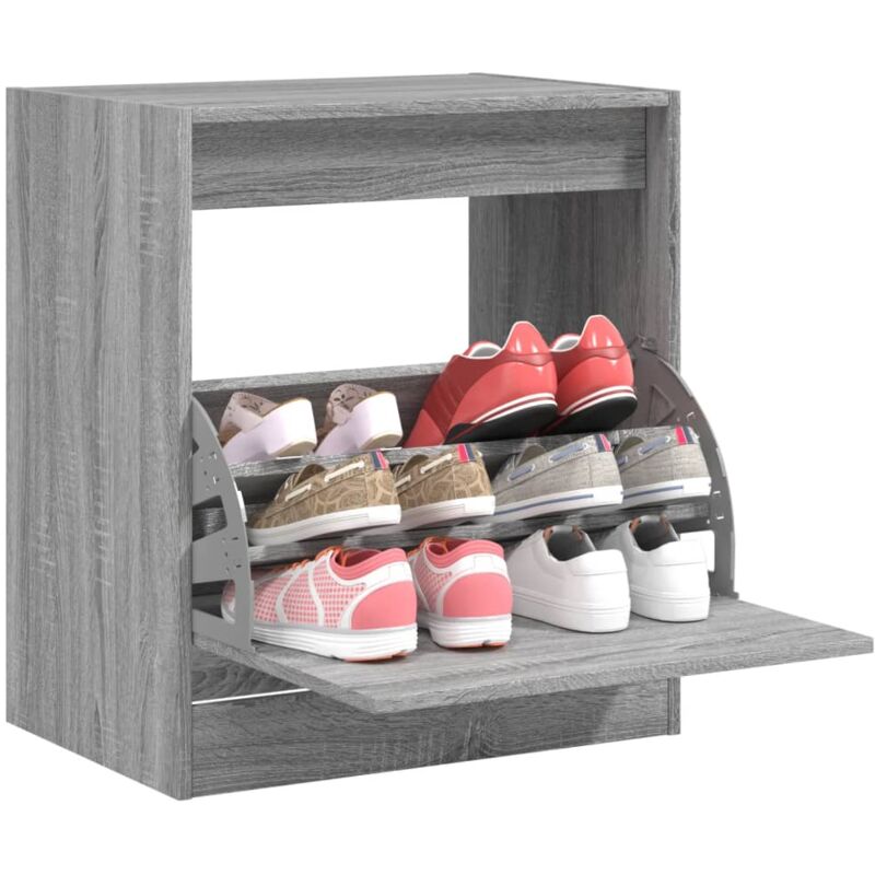 foto del prodotto vidaxl scarpiera grigio sonoma 60x42x69 cm in legno multistrato