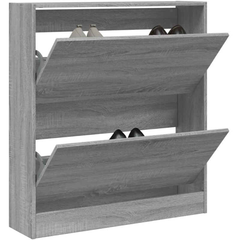 foto del prodotto vidaxl scarpiera grigio sonoma 80x21x87,5 cm in legno multistrato