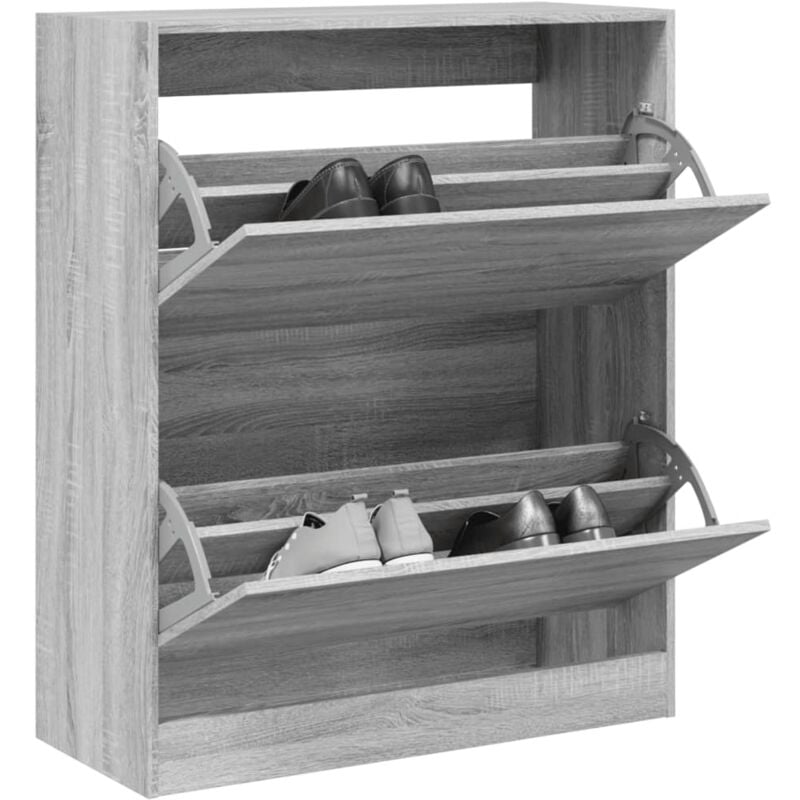 foto del prodotto vidaxl scarpiera grigio sonoma 80x34x96,5 cm in legno multistrato