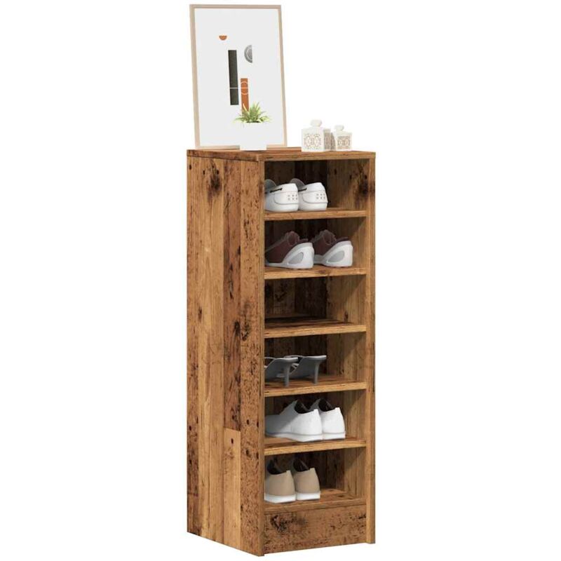 foto del prodotto vidaxl scarpiera legno vecchio 32x35x92 cm in legno multistrato