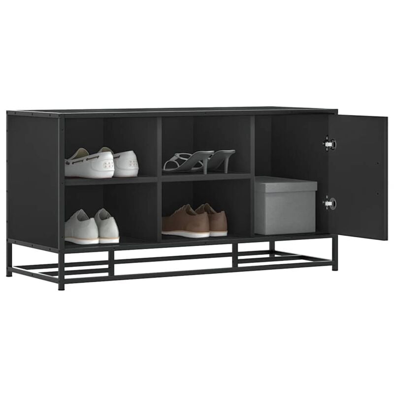 foto del prodotto vidaxl scarpiera nera 100x40x53,5 cm in truciolato e metallo