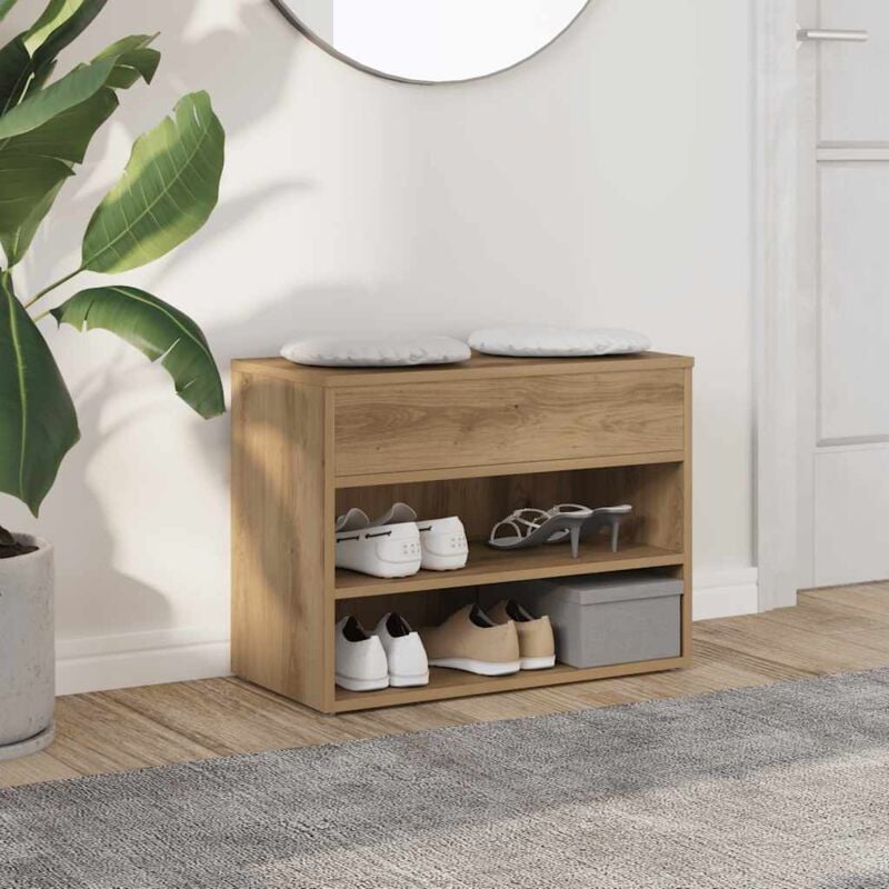 foto del prodotto vidaxl scarpiera rovere artigianale 60x30x45 cm in legno multistrato