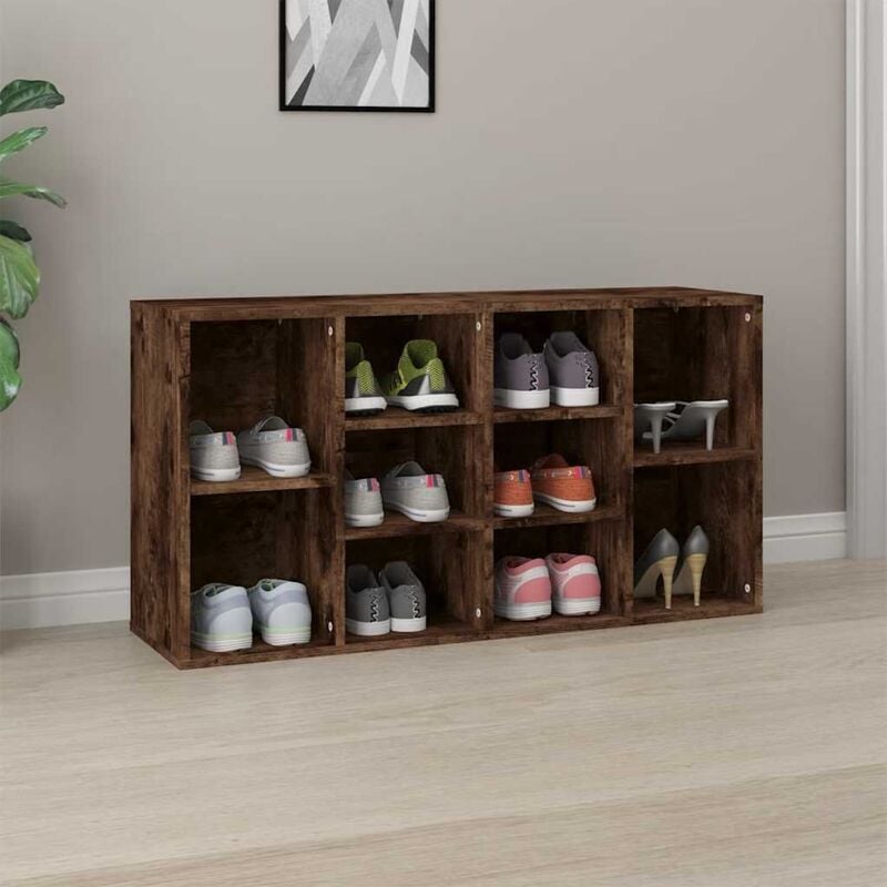 foto del prodotto vidaxl scarpiera rovere fumo 103x30x54,5 cm in legno multistrato