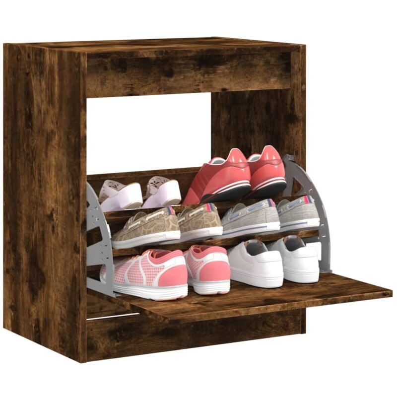 foto del prodotto vidaxl scarpiera rovere fumo 60x42x69 cm in legno multistrato