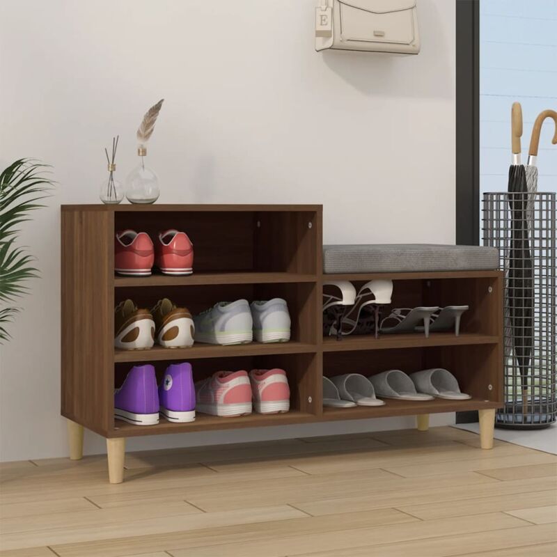 foto del prodotto vidaxl scarpiera rovere marrone 102x36x60 cm in legno multistrato
