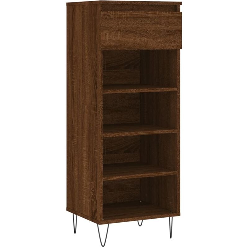 foto del prodotto vidaxl scarpiera rovere marrone 40x36x105 cm in legno multistrato marrone