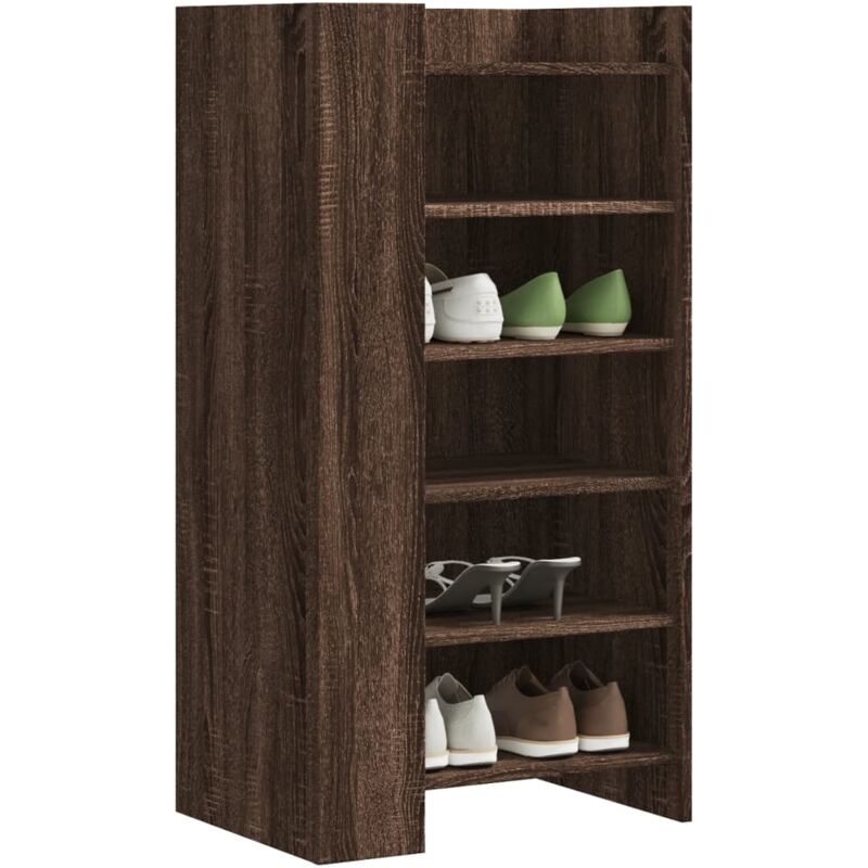 foto del prodotto vidaxl scarpiera rovere marrone 52x37,5x100 cm in legno multistrato