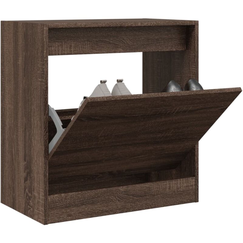 foto del prodotto vidaxl scarpiera rovere marrone 60x34x63,5 cm in legno multistrato