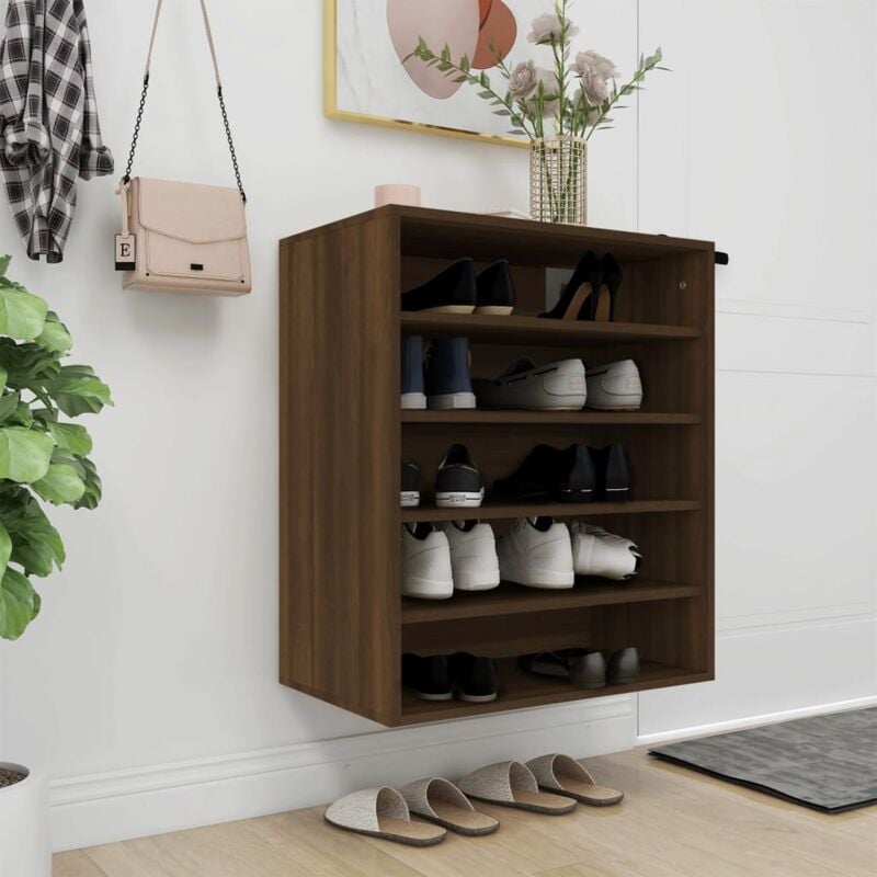 foto del prodotto vidaxl scarpiera rovere marrone 60x35x70 cm in legno multistrato