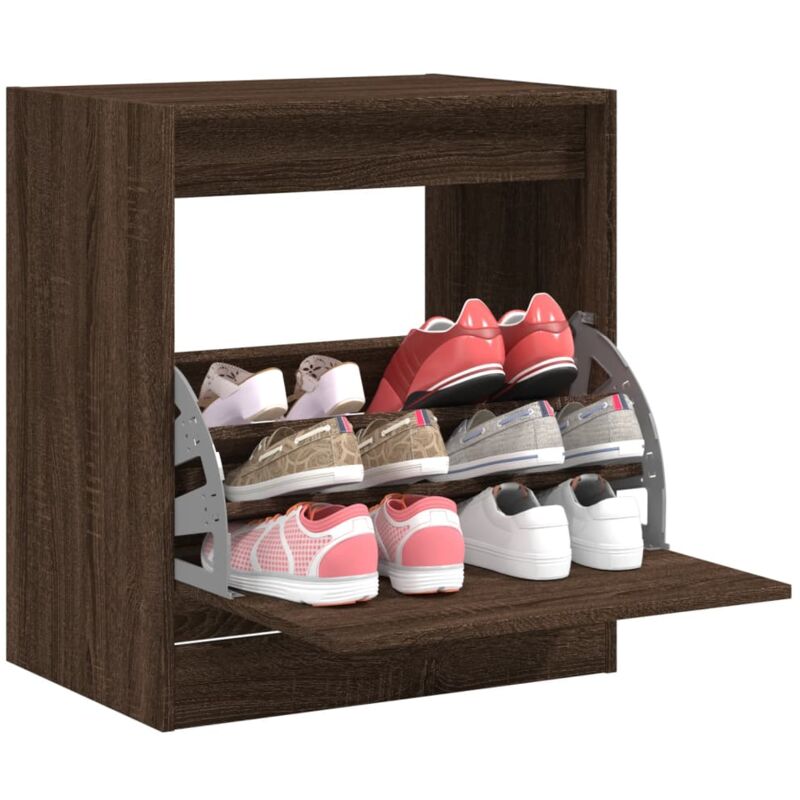 foto del prodotto vidaxl scarpiera rovere marrone 60x42x69 cm in legno multistrato