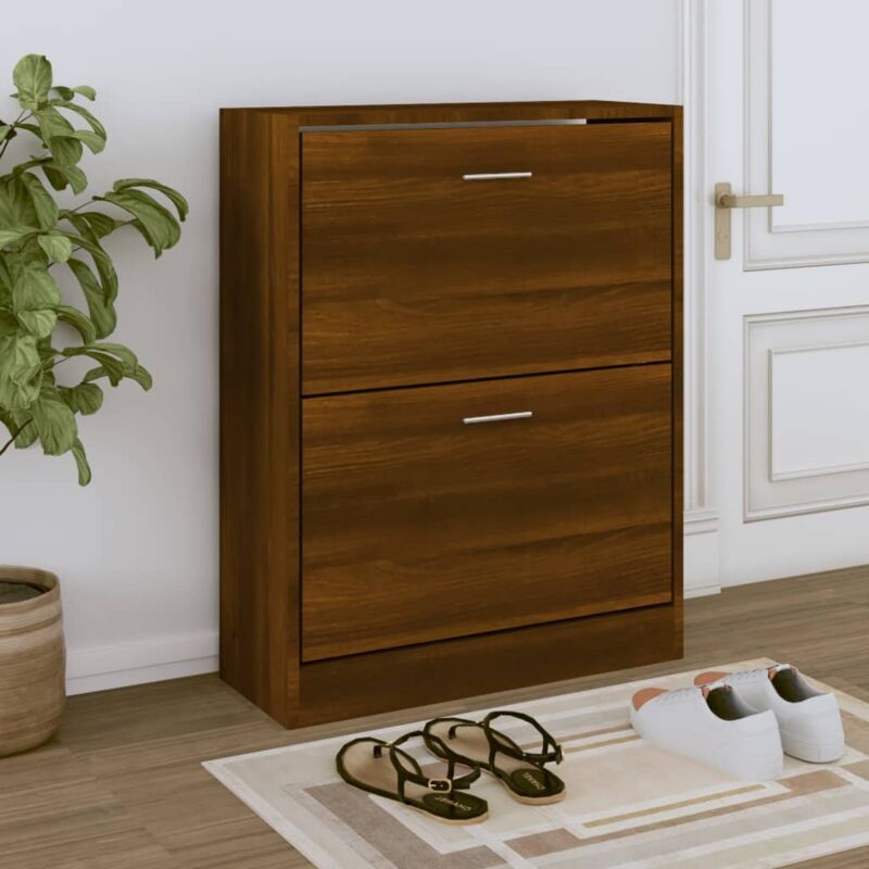 foto del prodotto vidaxl scarpiera rovere marrone 63x24x81 cm in legno multistrato