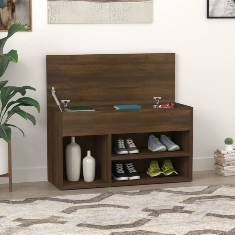 foto del prodotto vidaxl scarpiera rovere marrone 80x30x45 cm in legno multistrato