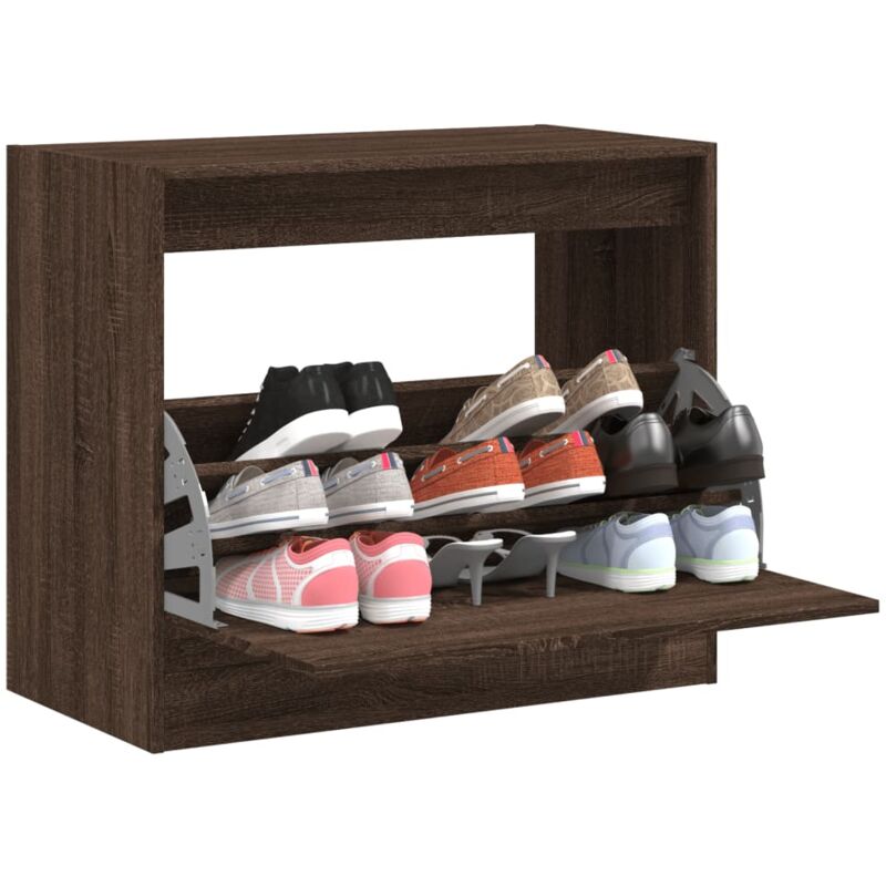 foto del prodotto vidaxl scarpiera rovere marrone 80x42x69 cm in legno multistrato