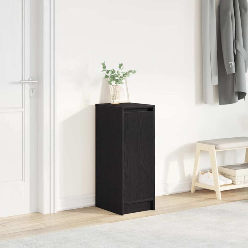 foto del prodotto vidaxl scarpiera rovere nero 29,5x34x76 cm in legno multistrato