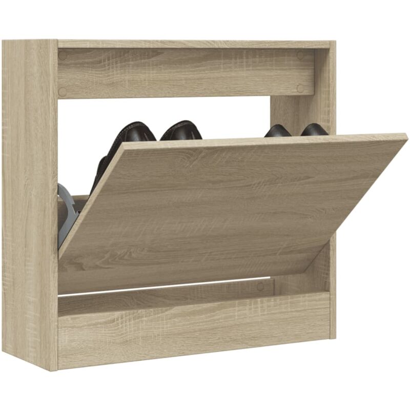 foto del prodotto vidaxl scarpiera rovere sonoma 60x21x57 cm in legno multistrato