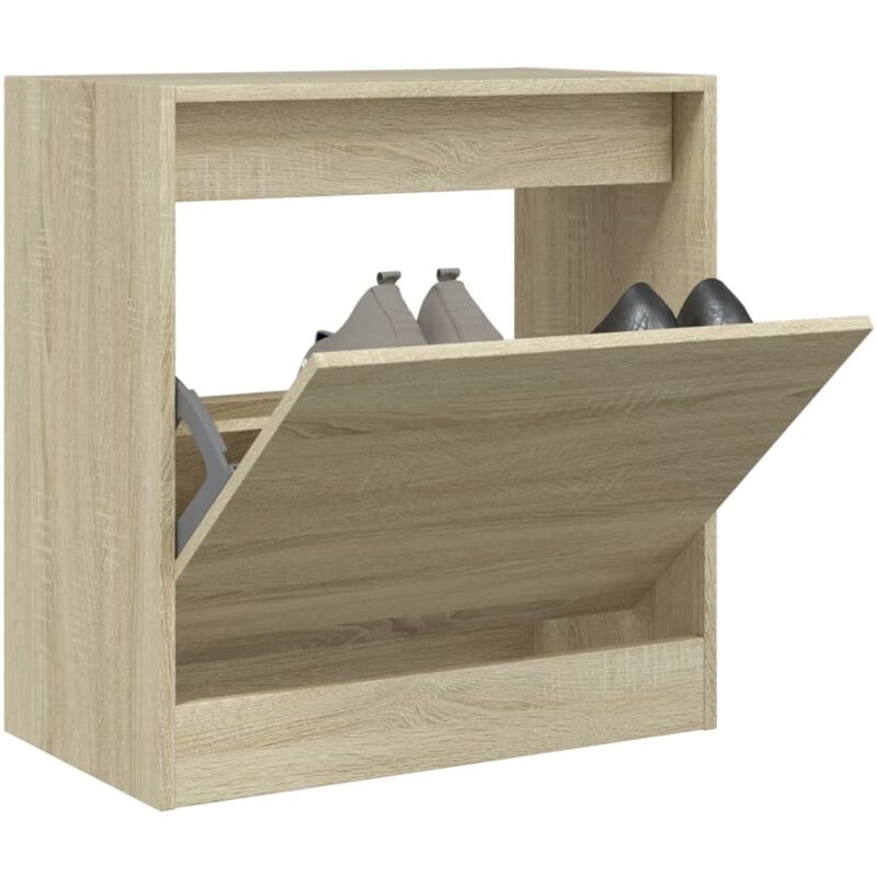 foto del prodotto vidaxl scarpiera rovere sonoma 60x34x63,5 cm in legno multistrato