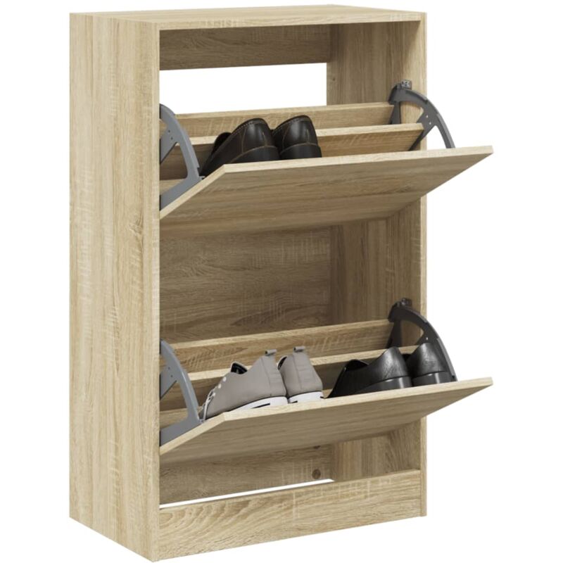 foto del prodotto vidaxl scarpiera rovere sonoma 60x34x96,5 cm in legno multistrato