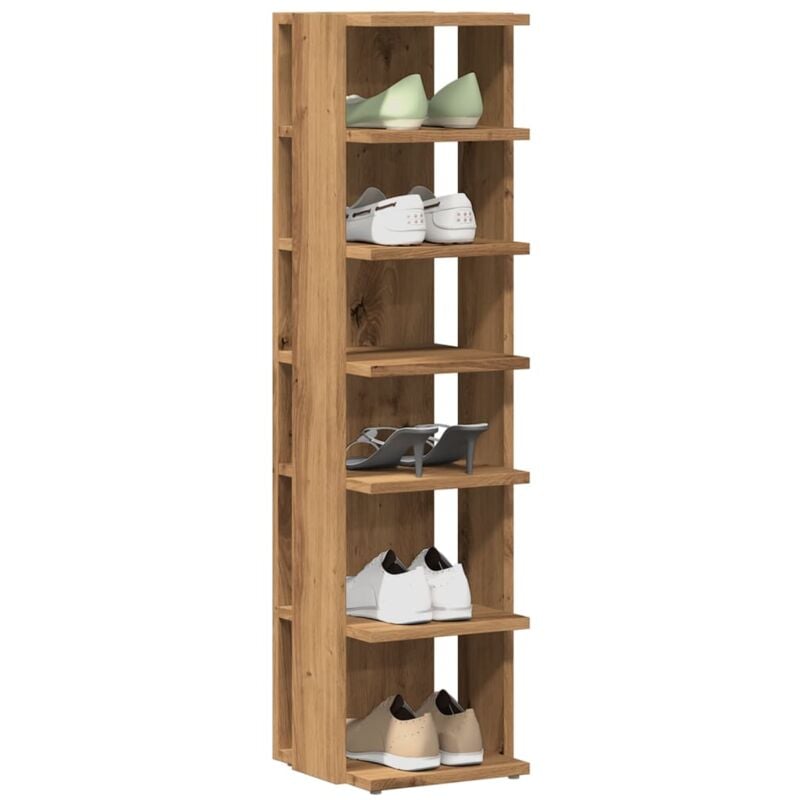 foto del prodotto vidaxl scarpiere 2 pz rovere artigianale 28x27x102 cm in truciolato
