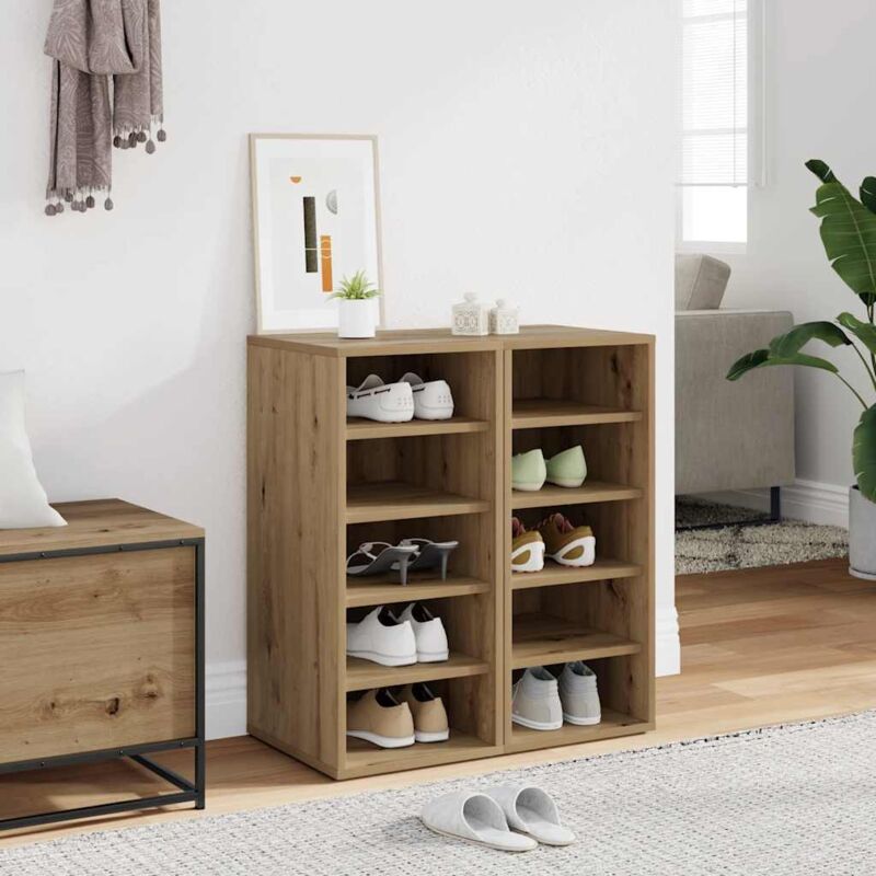 foto del prodotto vidaxl scarpiere 2 pz rovere artigianale 32x35x70 cm in truciolato