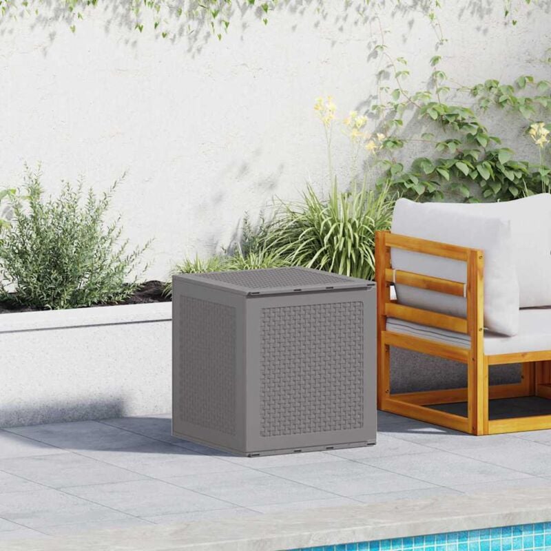 foto del prodotto vidaxl scatola di stoccaggio da giardino grigio chiaro 55x53x57 cm pp