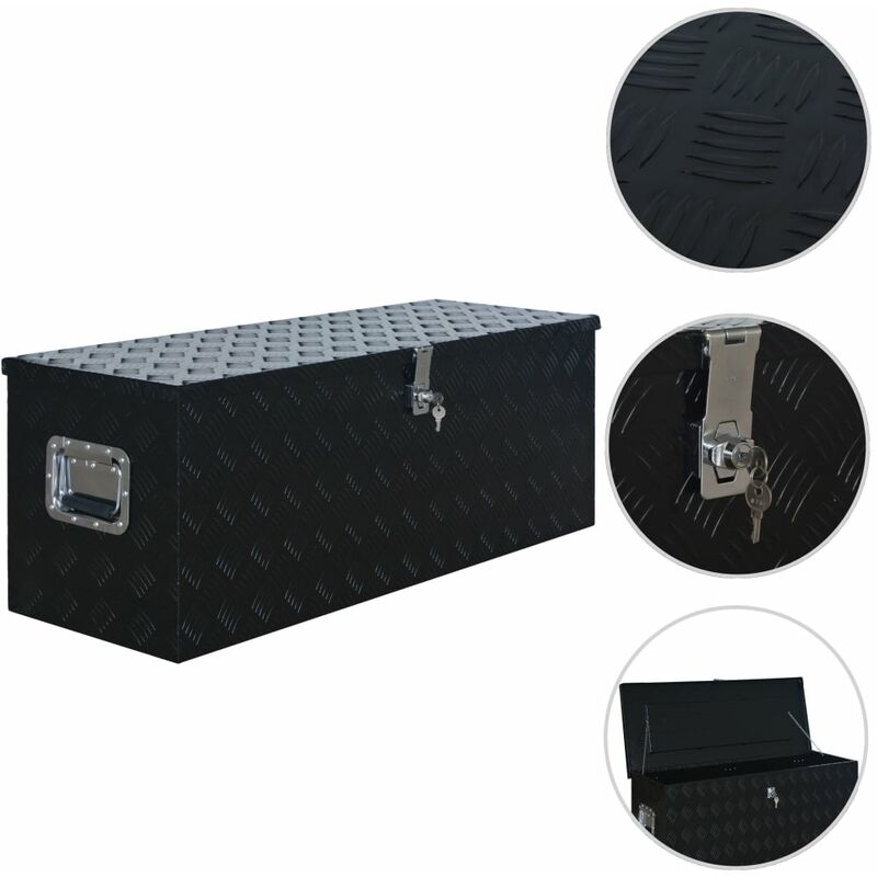 foto del prodotto vidaxl scatola in alluminio 1085x370x400 mm nera