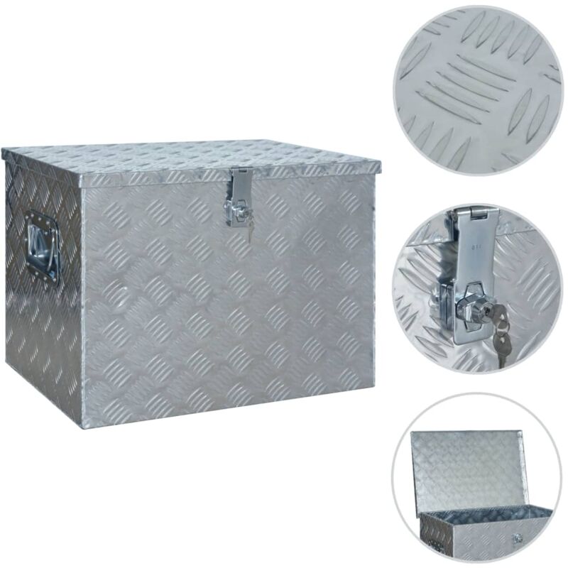 foto del prodotto vidaxl scatola in alluminio 610x430x455 mm argento 793613
