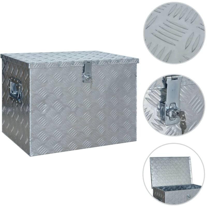 foto del prodotto vidaxl scatola in alluminio 610x430x455 mm argento