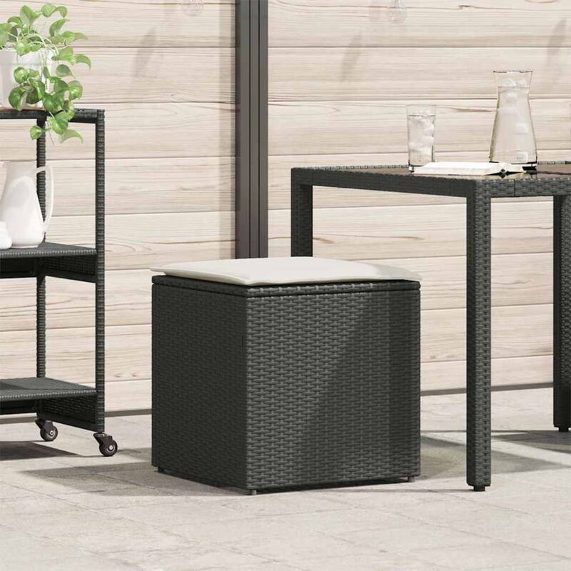 foto del prodotto vidaxl scatola per cuscini nera 50x50x50 cm in polyrattan