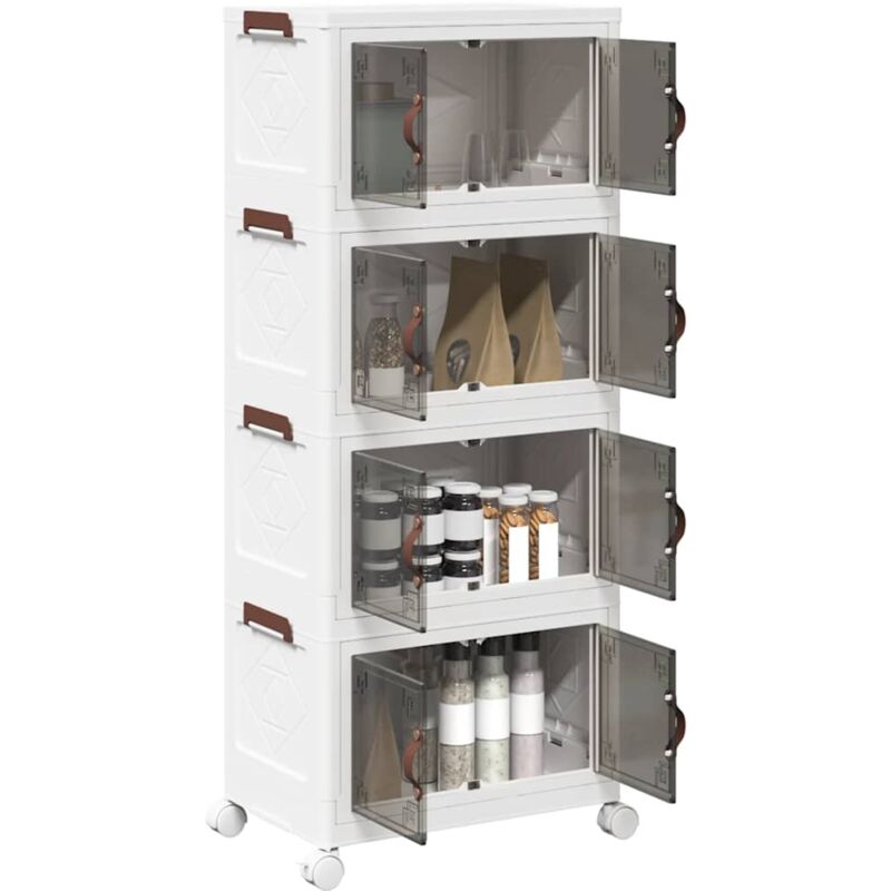 foto del prodotto vidaxl scatola portaoggetti con ruote 4 livelli 28 l 48x29,5x112,5 cm