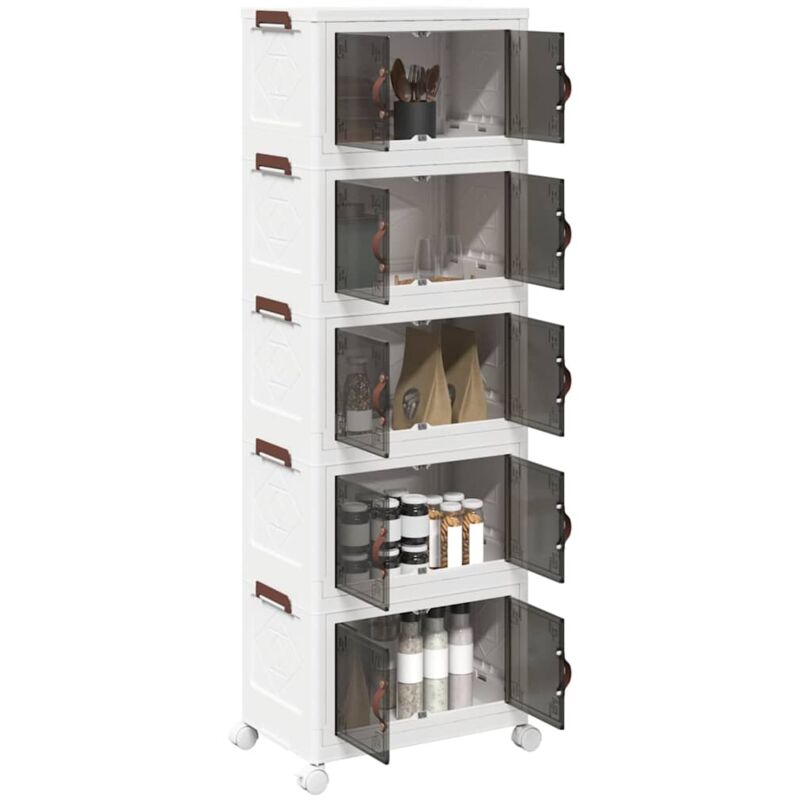 foto del prodotto vidaxl scatola portaoggetti con ruote 5 livelli 28 l 48,5x29,5x139 cm