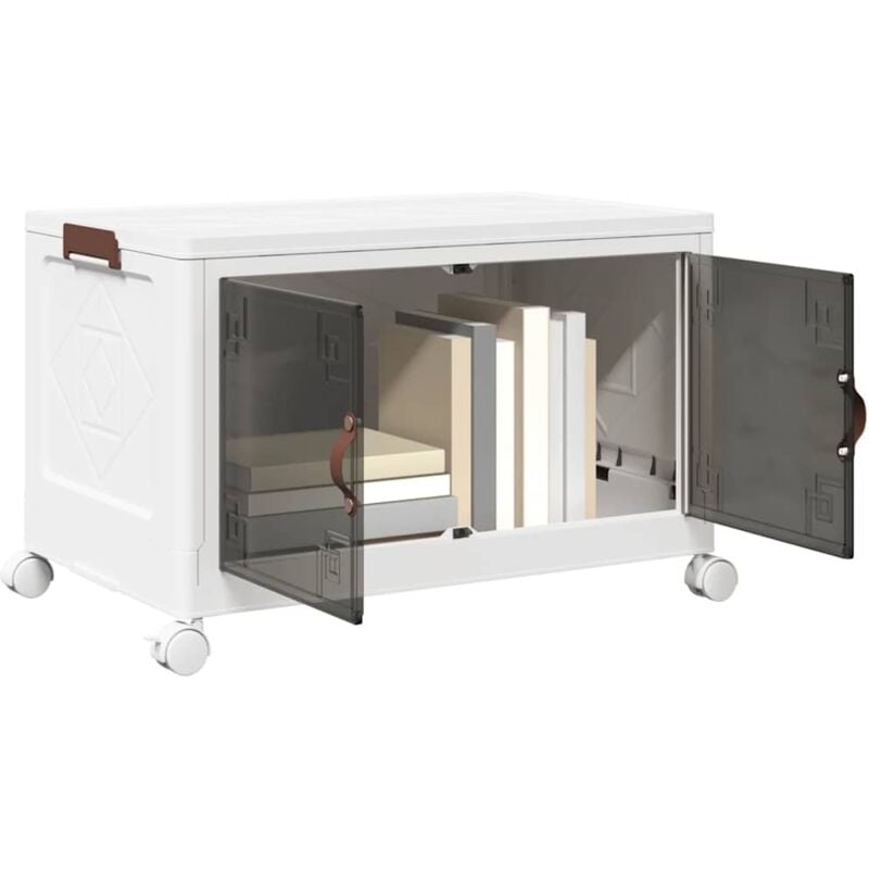 foto del prodotto vidaxl scatola portaoggetti impilabile con ruote 75 l 64x40x41 cm
