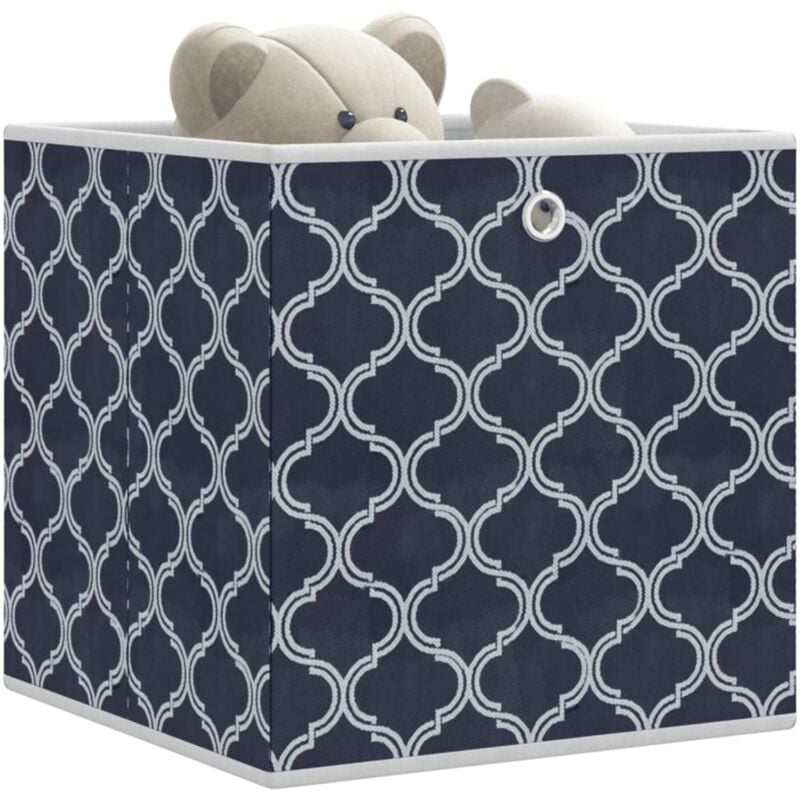 foto del prodotto vidaxl scatole portaoggetti 10 pz blu 32x32x32cm tessuto non tessuto
